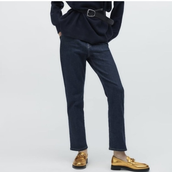 ZARA Leather Gold Loafers NWT Metallic Gold with Chain Accent Black Sole Size 36 - Picture 5 of 12